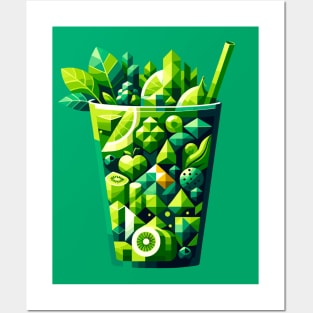 Geometric Green Smoothie: Refreshing Art Design Posters and Art